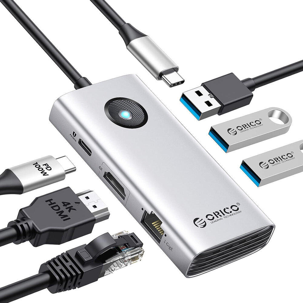 Orico 6in1 цена и информация | Adapteri un USB centrmezgli | 220.lv