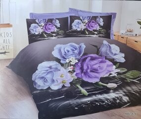 Комплект постельного белья Lona, 200x220см, 4 части, серый с розами цена и информация | Комплекты постельного белья | 220.lv