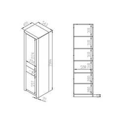 Skapis Castel 03L, ozola krāsa цена и информация | Шкафы | 220.lv