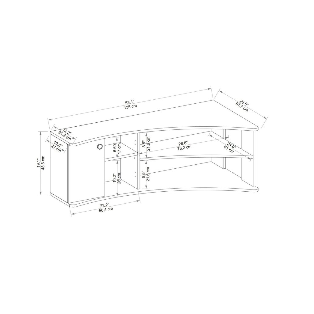 TV galdiņš Kalune Design Termera, brūns/pelēks цена и информация | TV galdiņi | 220.lv