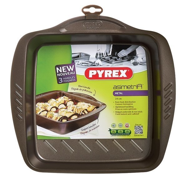 Krāsns Trauks Pyrex Asimetria Metāls (24 x 24 cm) cena un informācija | Cepamais papīrs, trauki, formas | 220.lv