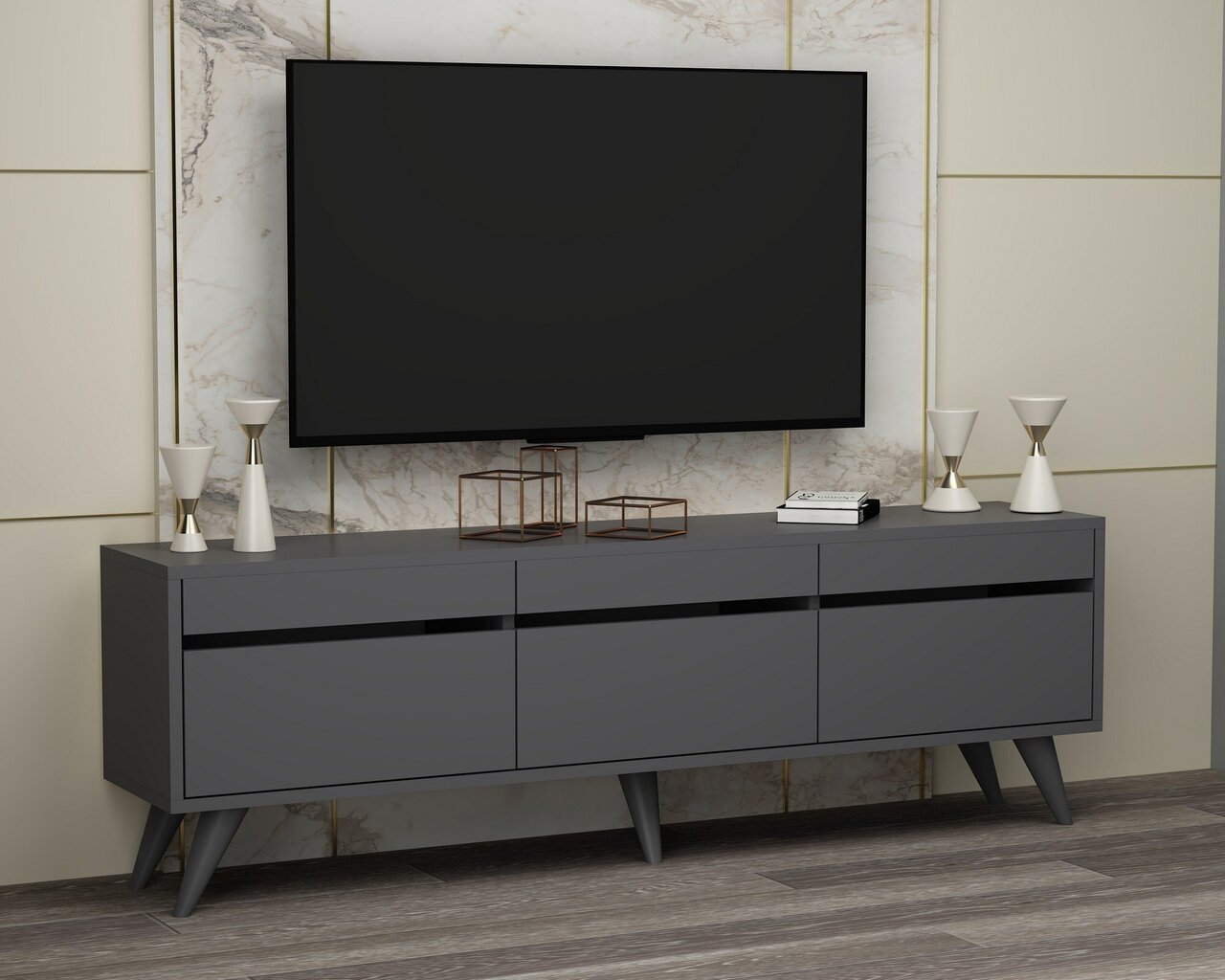 TV galds Kalune Design River, pelēks цена и информация | TV galdiņi | 220.lv