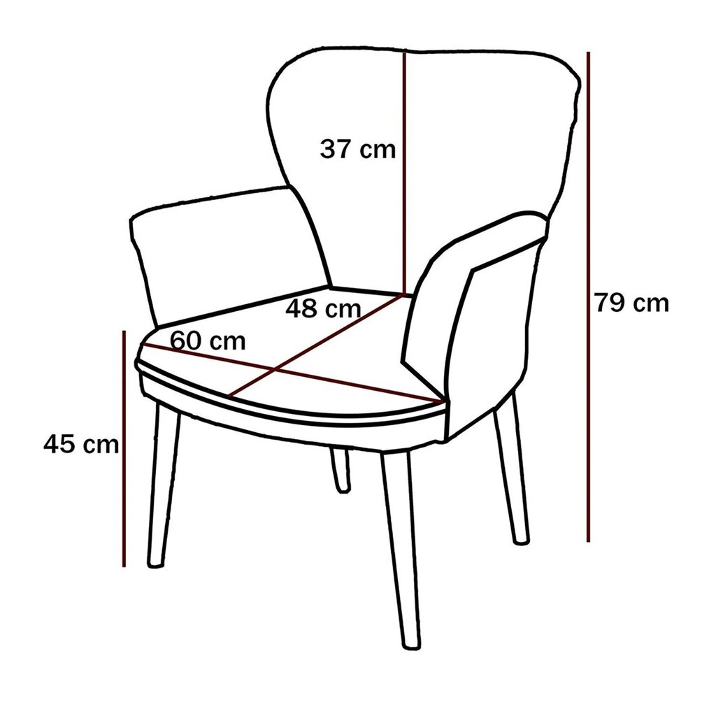 Krēsls Kalune Design Paris Walnut Wooden, dzeltens/brūns cena un informācija | Atpūtas krēsli | 220.lv