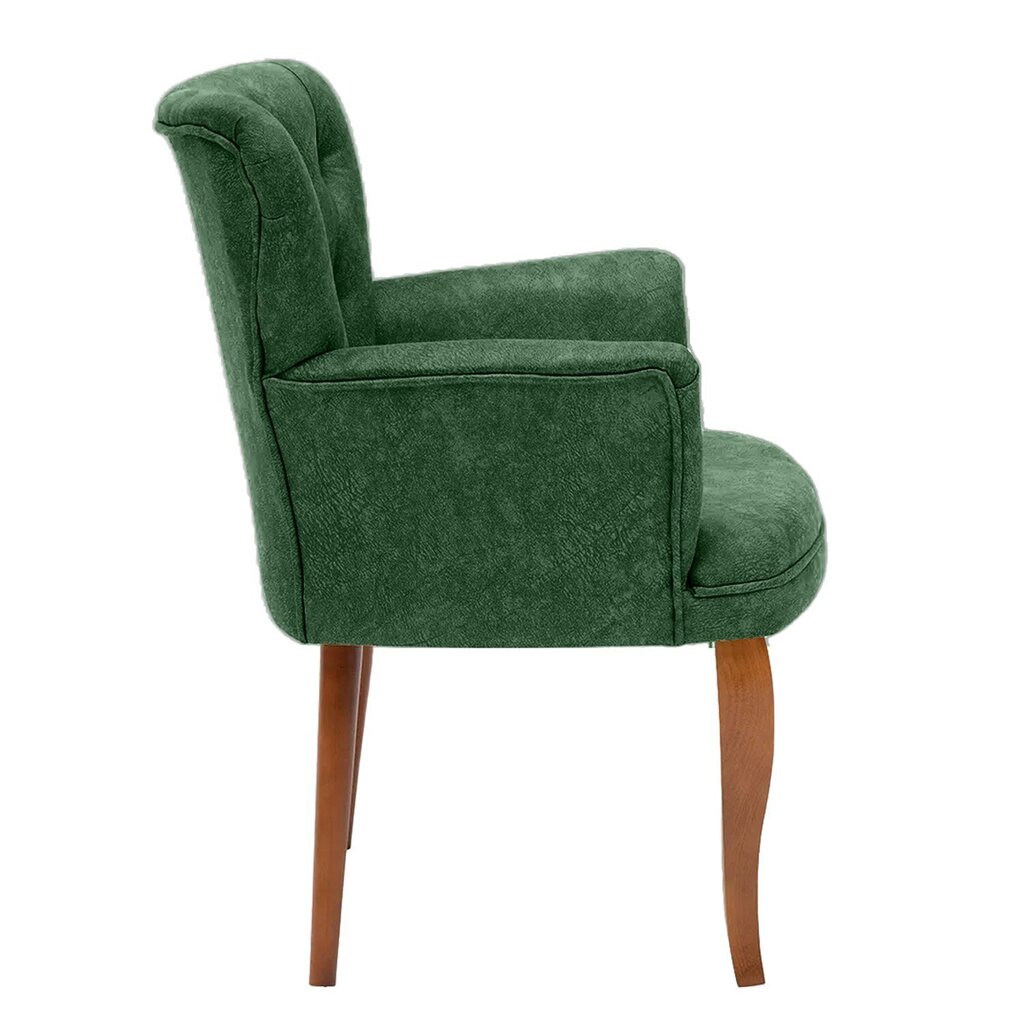 Krēsls Kalune Design Paris Walnut Wooden, zaļš/brūns cena un informācija | Atpūtas krēsli | 220.lv