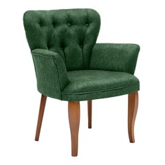Krēsls Kalune Design Paris Walnut Wooden, zaļš/brūns цена и информация | Кресла в гостиную | 220.lv