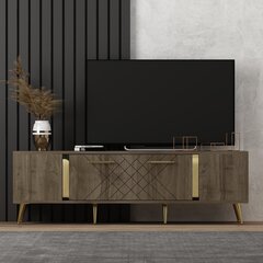 TV galds Kalune Design Detas, brūns/zelta цена и информация | Тумбы под телевизор | 220.lv