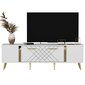 TV galds Kalune Design Detas, balts/zelta cena un informācija | TV galdiņi | 220.lv