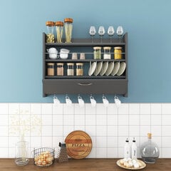 Virtuves plaukts Asir Knott, pelēks цена и информация | Комплектующие для кухонной мебели | 220.lv