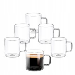 Кружки для кофе и чая из жаропрочного стекла 160 мл набор из 6 штук цена и информация | Стаканы, фужеры, кувшины | 220.lv
