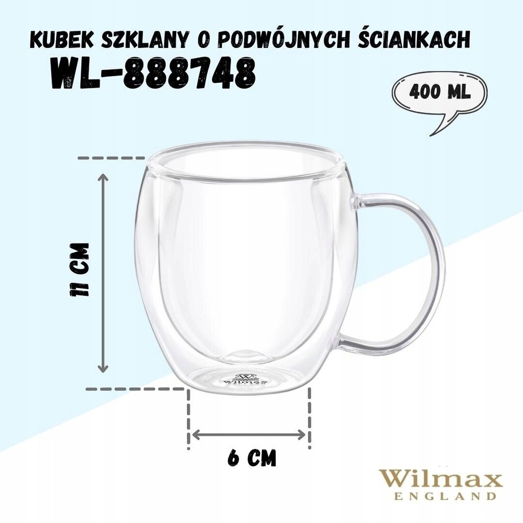 Wilmax krūzīšu komplekts, 2 gab. cena un informācija | Glāzes, krūzes, karafes | 220.lv