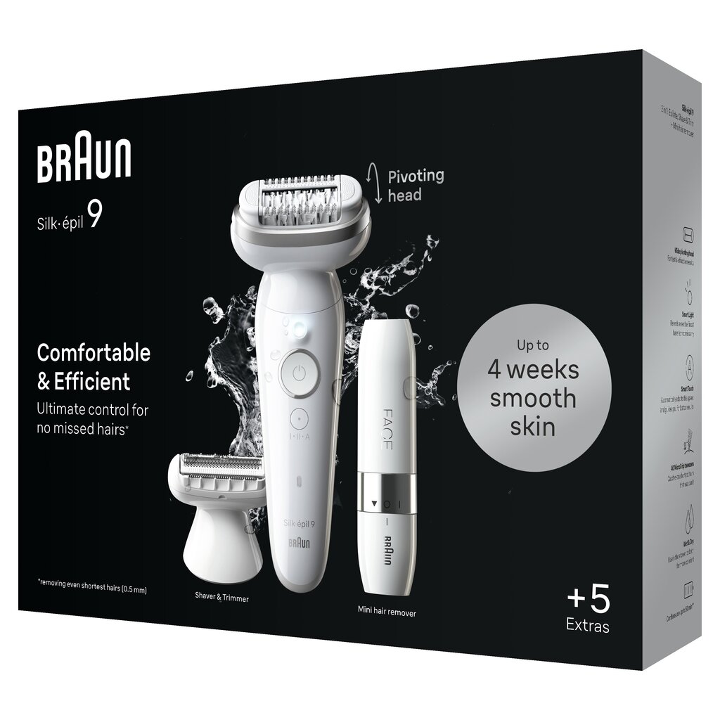 Braun Silk-Epil 9 SES9-341 + Braun FS1000 Mini Face цена и информация | Epilatori | 220.lv