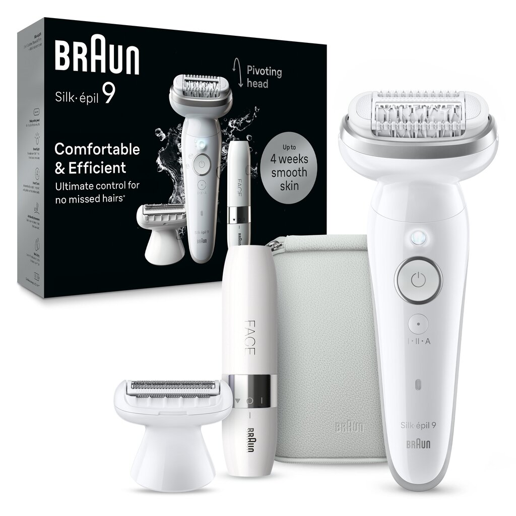 Braun Silk-Epil 9 SES9-341 + Braun FS1000 Mini Face цена и информация | Epilatori | 220.lv