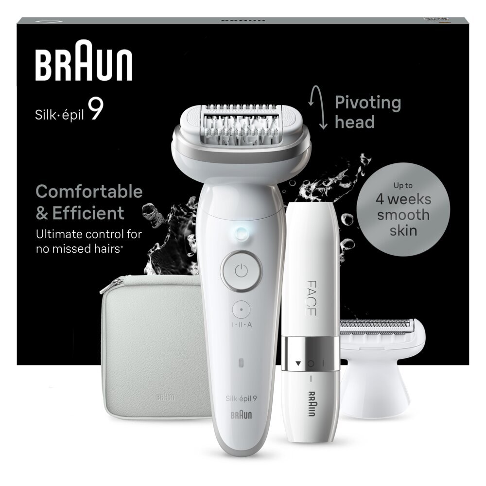 Braun Silk-Epil 9 SES9-341 + Braun FS1000 Mini Face цена и информация | Epilatori | 220.lv