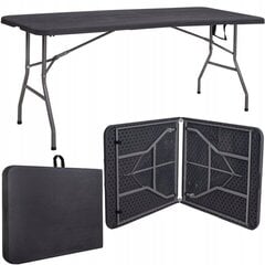 Saliekamais āra galds Fluxar S203, 180x75 cm, melns cena un informācija | Dārza galdi | 220.lv