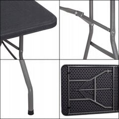 Saliekamais āra galds Fluxar S203, 180x75 cm, melns цена и информация | Столы для сада | 220.lv