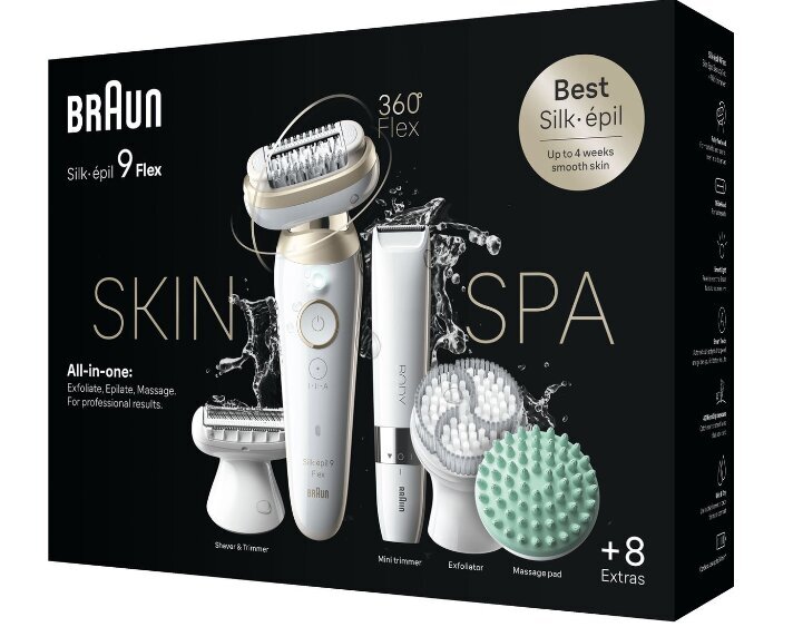 Braun Silk-Epil 9 3D Flex SkinSpa 9-481 + Braun BS1000 cena un informācija | Epilatori | 220.lv