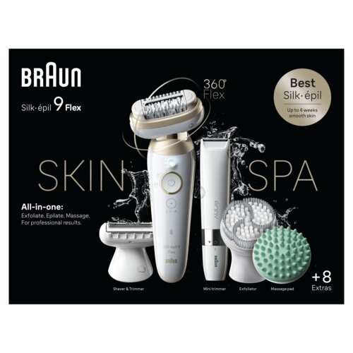 Braun Silk-Epil 9 3D Flex SkinSpa 9-481 + Braun BS1000 cena un informācija | Epilatori | 220.lv