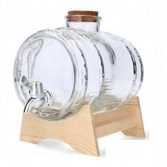 Stikla muca 3l ar koka pamatni cena un informācija | Glāzes, krūzes, karafes | 220.lv