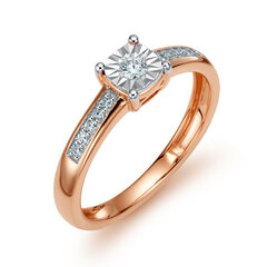 Золотое кольцо с бриллиантами Brasco 52721 52721-18.5 цена и информация | Кольца | 220.lv