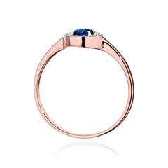Золотое кольцо с бриллиантами и сапфиром Brasco 56196 56196-18 цена и информация | Кольца | 220.lv