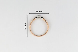 Золотое кольцо с бриллиантом Brasco 52727 52727-17.5 цена и информация | Кольца | 220.lv