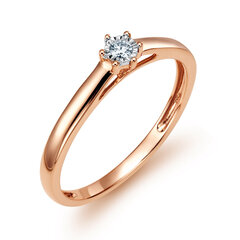 Золотое кольцо с бриллиантом Brasco 53385 53385-16.5 цена и информация | Кольца | 220.lv