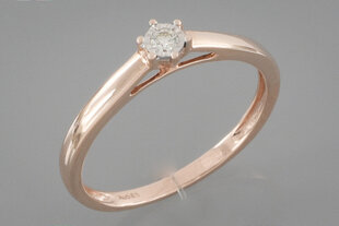 Золотое кольцо с бриллиантом Brasco 53385 53385-16.5 цена и информация | Кольца | 220.lv