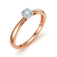 Золотое кольцо с бриллиантом Brasco 53395 53395-17 цена и информация | Кольца | 220.lv