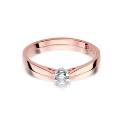 Золотое кольцо с бриллиантом Brasco 58586 58586-17 цена и информация | Кольца | 220.lv