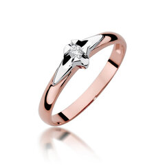 Золотое кольцо с бриллиантом Brasco 58590 58590-18.5 цена и информация | Кольца | 220.lv