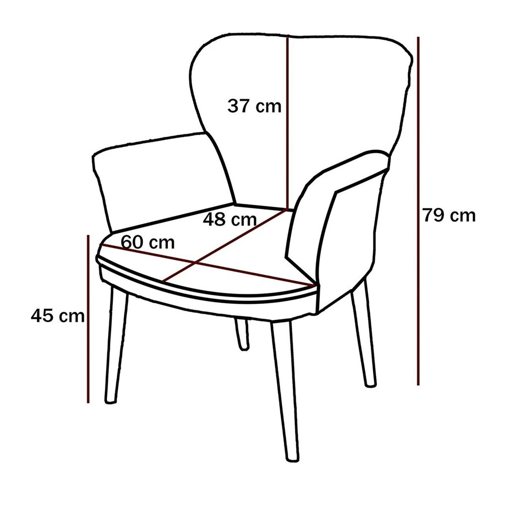Krēsls Kalune Design Paris Black Wooden, zils/melns cena un informācija | Atpūtas krēsli | 220.lv