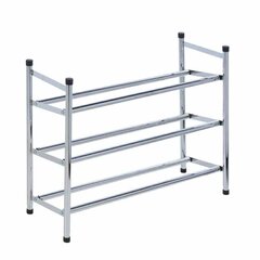 Regulējams apavu plaukts, 50x23x118 cm, sudrabains цена и информация | Полки для обуви, банкетки | 220.lv