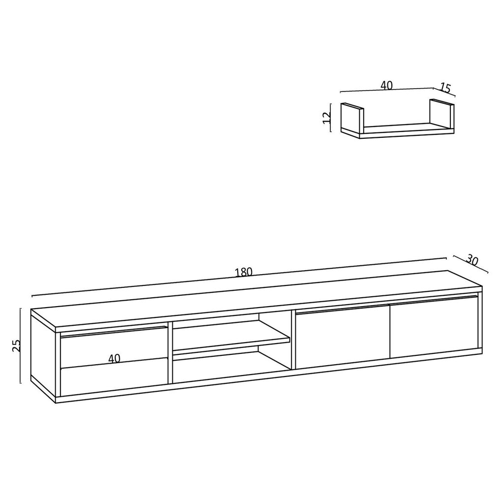 2-u viesistabas mēbeļu komplekts Kalune Design Heka, brūns цена и информация | Sekcijas | 220.lv