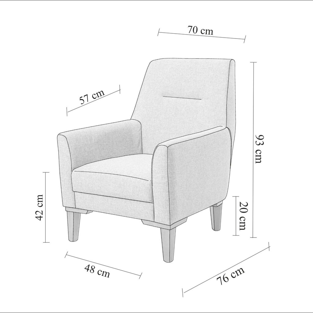 Krēsls Hanah Home Liones-S, pelēks cena un informācija | Atpūtas krēsli | 220.lv