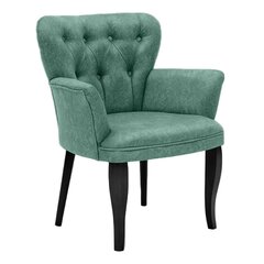 Krēsls Kalune Design Paris Black Wooden, zaļš/melns цена и информация | Кресла в гостиную | 220.lv