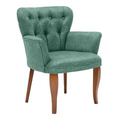 Krēsls Kalune Design Paris Walnut Wooden, zaļš/brūns цена и информация | Кресла в гостиную | 220.lv