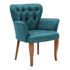 Krēsls Kalune Design Paris Walnut Wooden, zils/brūns цена и информация | Кресла в гостиную | 220.lv