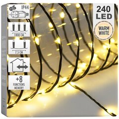 Ziemassvētku virtene, 240 LED, 1,8 m cena un informācija | Ziemassvētku lampiņas, LED virtenes | 220.lv