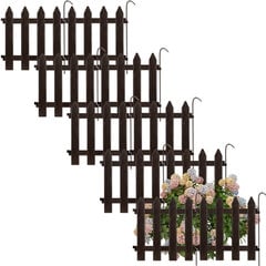 Садовый забор, 10 шт., 30x30 см, коричневый цена и информация | Заборы и принадлежности к ним | 220.lv
