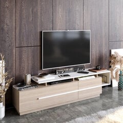 ТВ столик Kalune Design Pia, коричневый/белый цена и информация | Тумбы под телевизор | 220.lv