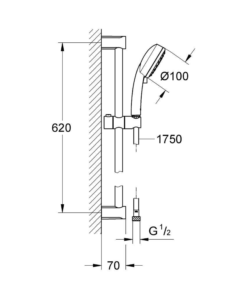 Dušas komplekts Grohe Tempesta Cosmopolitan, 27576001 цена и информация | Dušas komplekti un paneļi | 220.lv