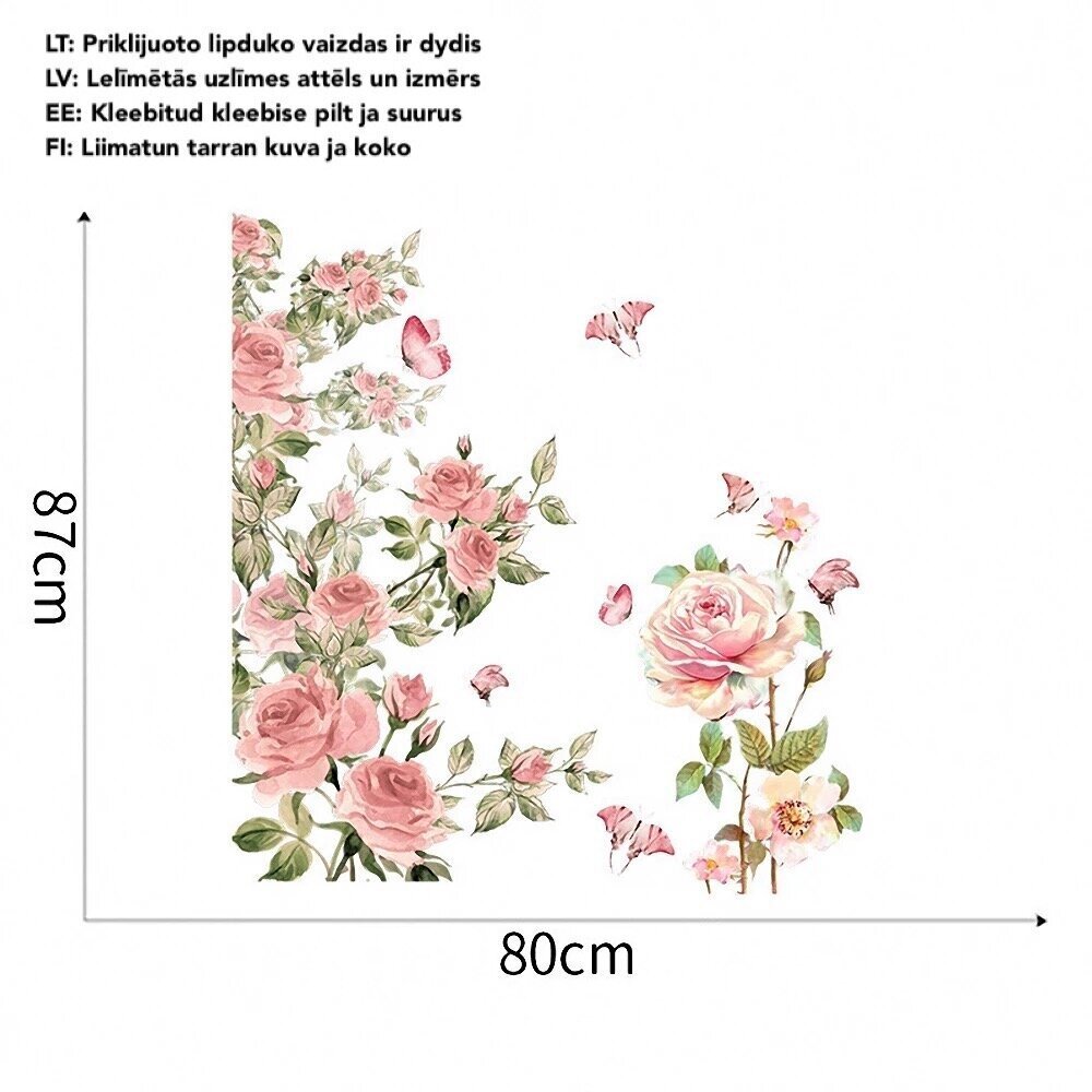 Interjera uzlīme Rozes цена и информация | Dekoratīvās uzlīmes | 220.lv