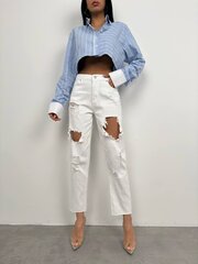 Белые рваные джинсы цена и информация | Женские джинсы | 220.lv