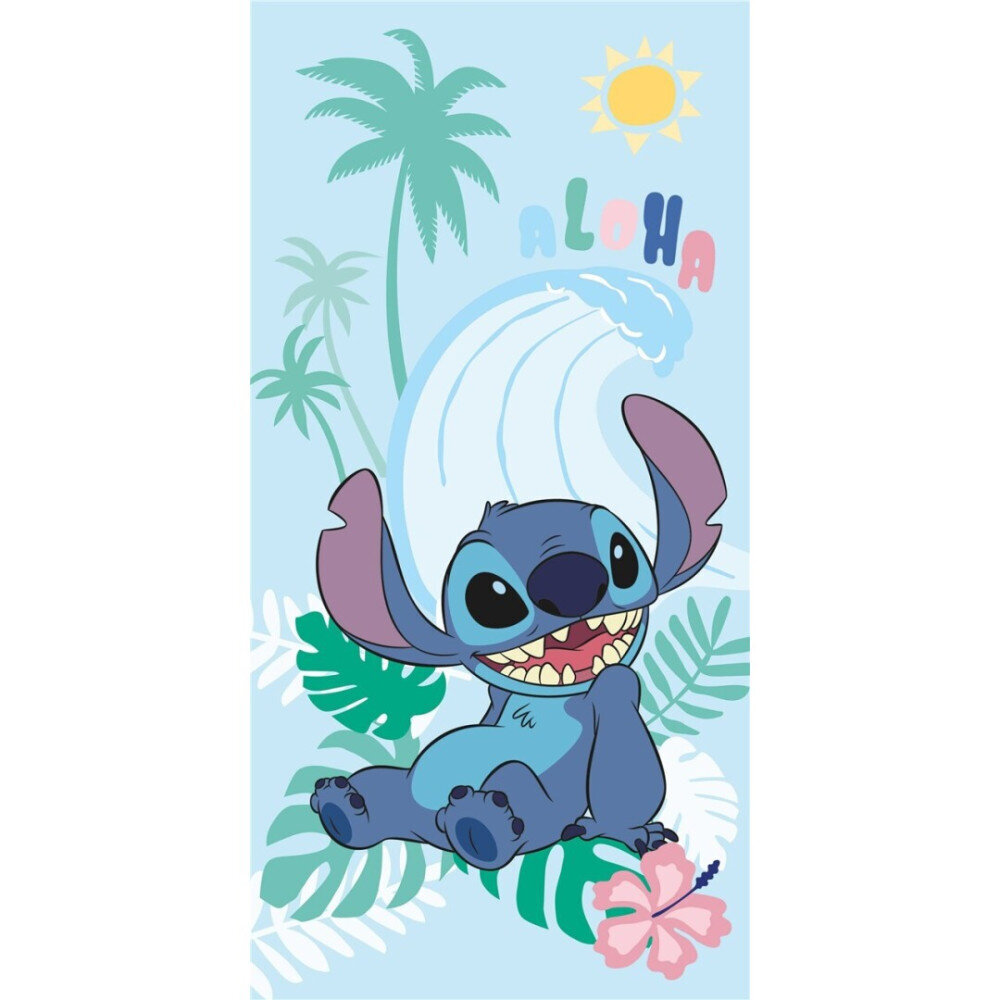 Bērnu vannas dvielis Lilo and Stitch, 70x140 cm cena un informācija | Dvieļi | 220.lv