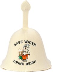 Шапка для сауны «Экономь воду – пей пиво» цена и информация | Аксессуары для сауны и бани | 220.lv