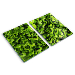 Stikla griešanas dēlītis Zaļās salātu lapas, 2x40x52 cm cena un informācija | Griešanas dēlīši | 220.lv