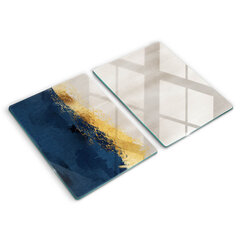 Stikla griešanas dēlītis Zelta abstrakcija, 2x40x52 cm цена и информация | Pазделочные доски | 220.lv
