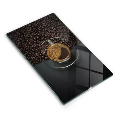 Stikla griešanas dēlītis Kafija un pupiņas, 30x52 cm цена и информация | Pазделочные доски | 220.lv