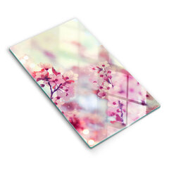 Stikla griešanas dēlītis Pavasara rozā ziedi, 30x52 cm cena un informācija | Griešanas dēlīši | 220.lv