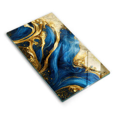 Stikla griešanas dēlītis Zils un zelta marmors, 30x52 cm cena un informācija | Griešanas dēlīši | 220.lv
